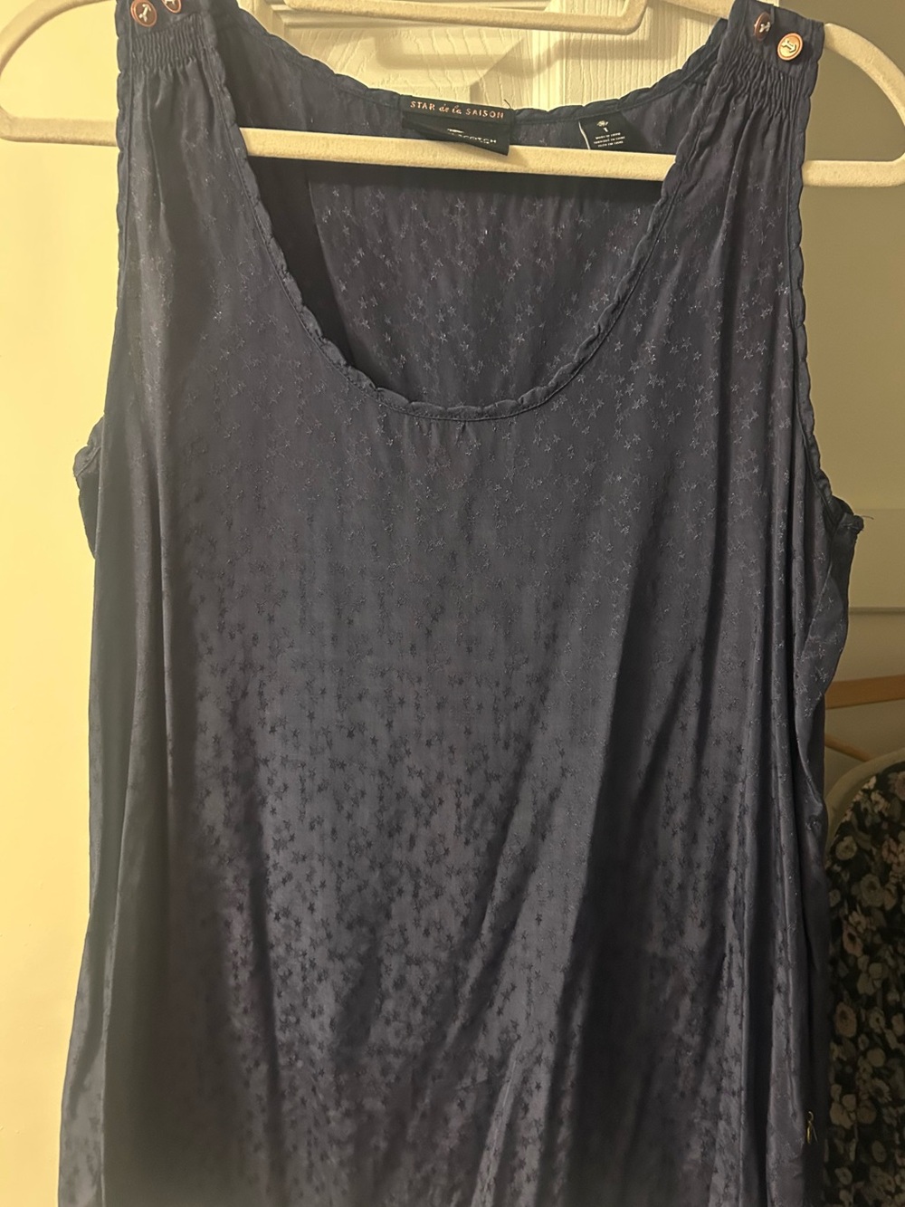 Scotch & Soda Navy Blue Star-Jacquard Tank Top